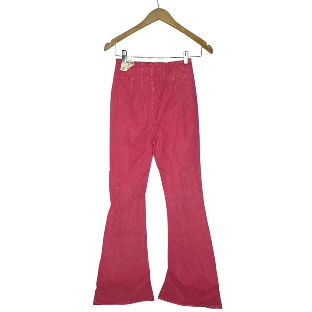 NWT Free People We The Free Jayde Cord Flare Jeans pink rose 25 - Picture 12 of 15